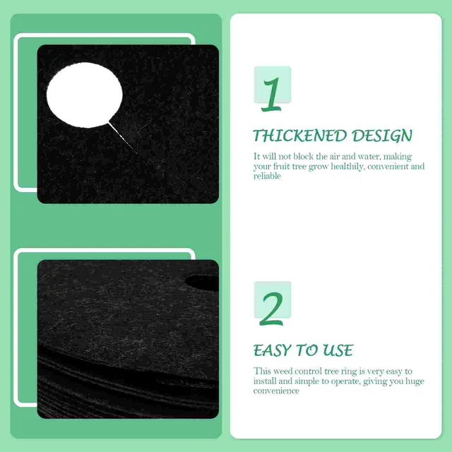 20 Db Tartozékok Gyomlálószövetelője 27X27Cm Nem Szőtt Földi Szerszám Fekete Fa Védelemhez Való Hozzáférés - Image 2