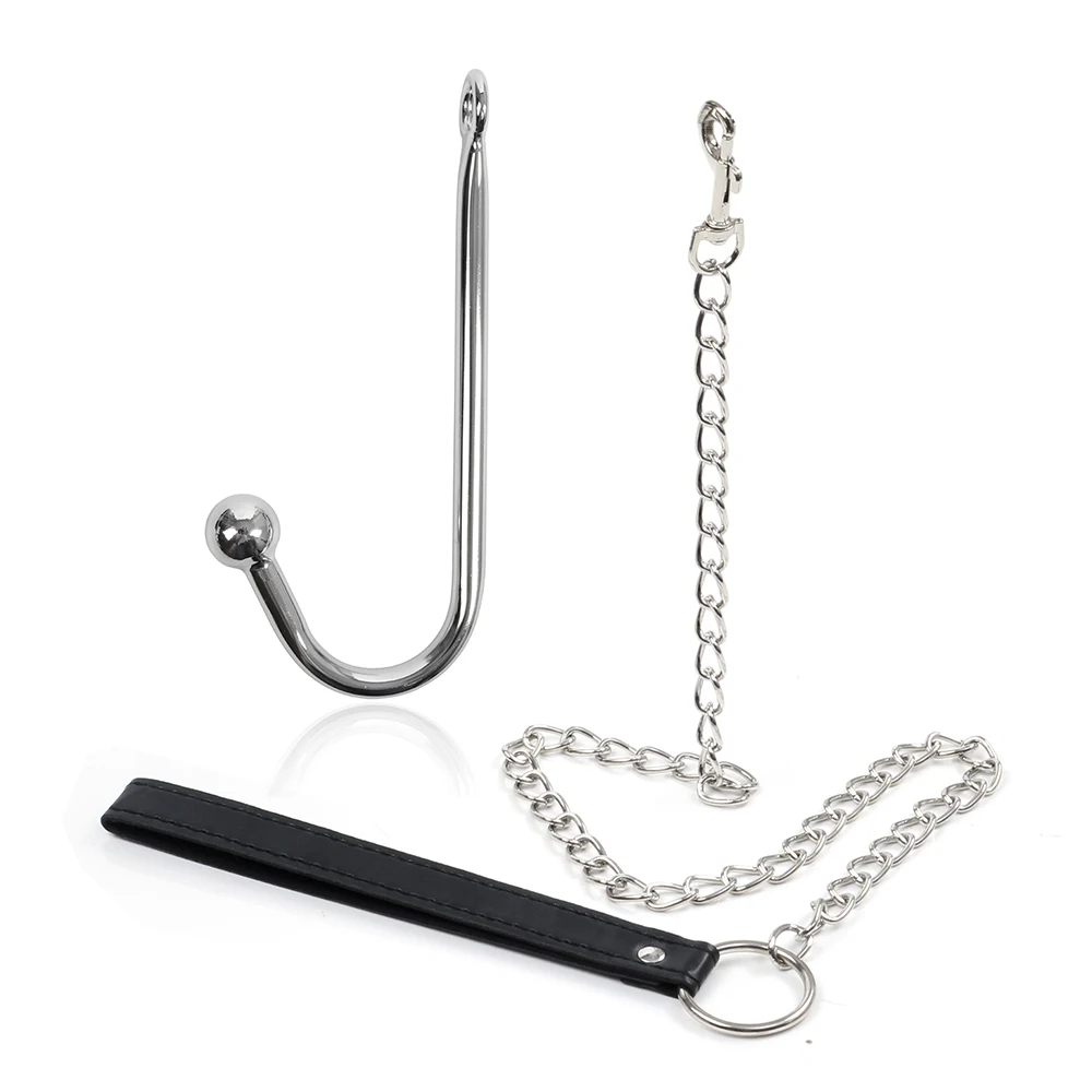 Stainless Steel Anal Hook Long Chain Leash Sexy Sex Tools Butt Anal Plug SM Games Exotic Accessories Training Domination Toys