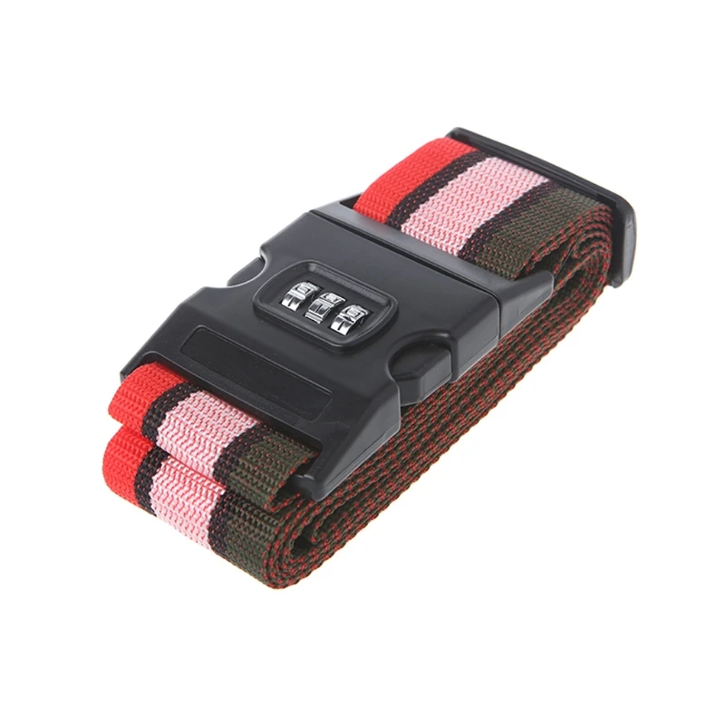 

New Adjustable Travel Luggage Password Lock Nylon Belt Strap Band Multicolor