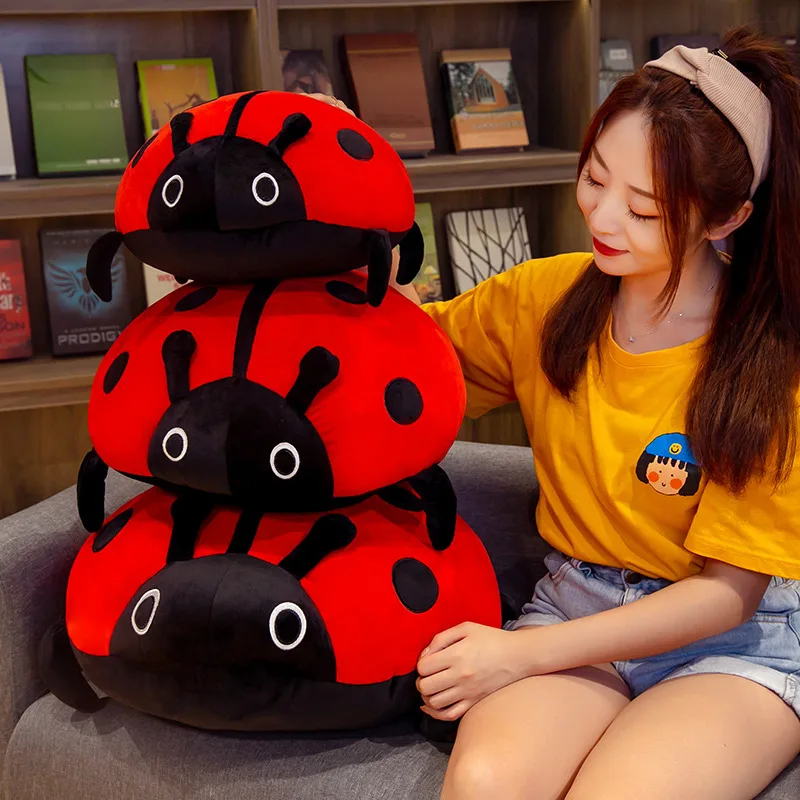 

40-80cm Cute Colorful Ladybug Plush Toy Soft Ladybird Insect Doll Pillow Cushion Girl Birthday Gift