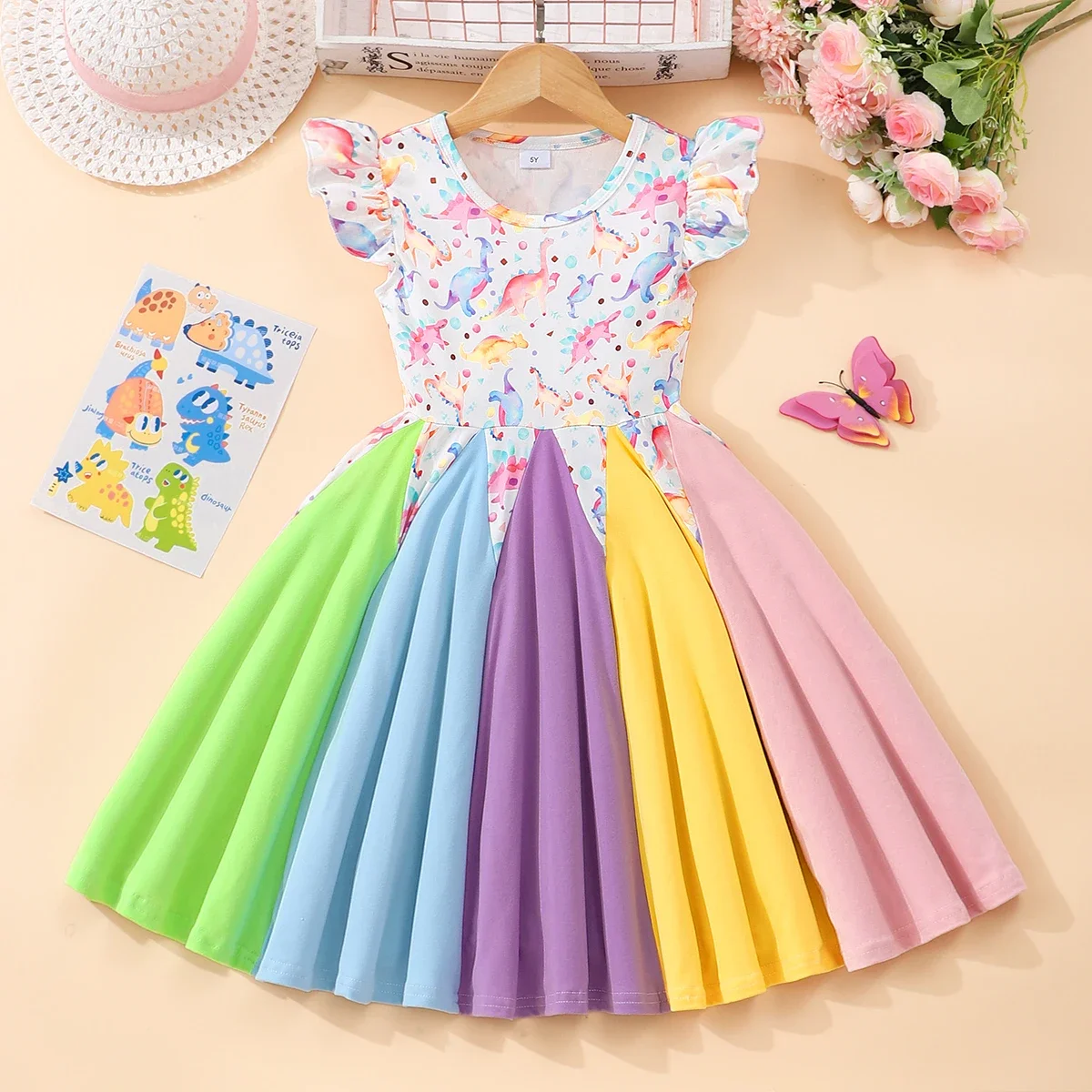 Girls Dress Kids Girls Clothing Sweet Summer Short Sleeve Children