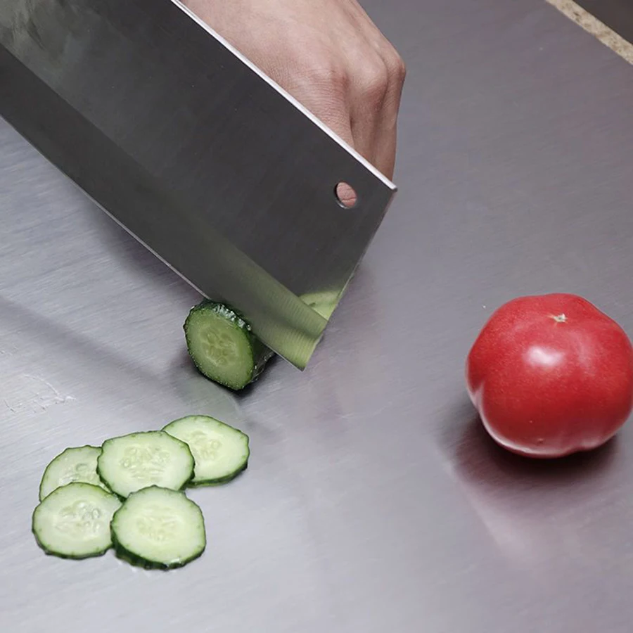 L-shaped folding chopping board stainless steel double-sided chopping board kitchen household fruit cutting and kneading panel Kitchen