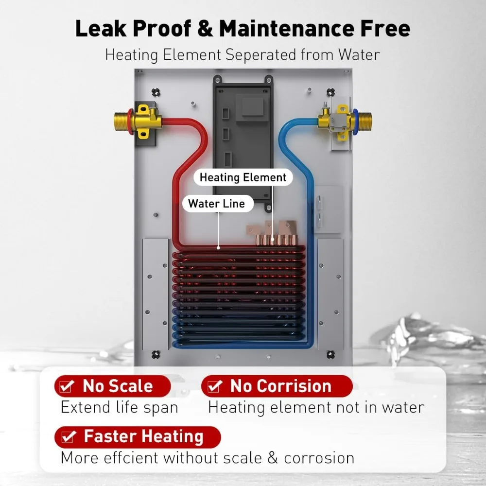 Tankless Water Heater Electric, 8kW at 240 Volt, On Demand Instant Hot Water Heater for Point of Use, Self-Modulating Save