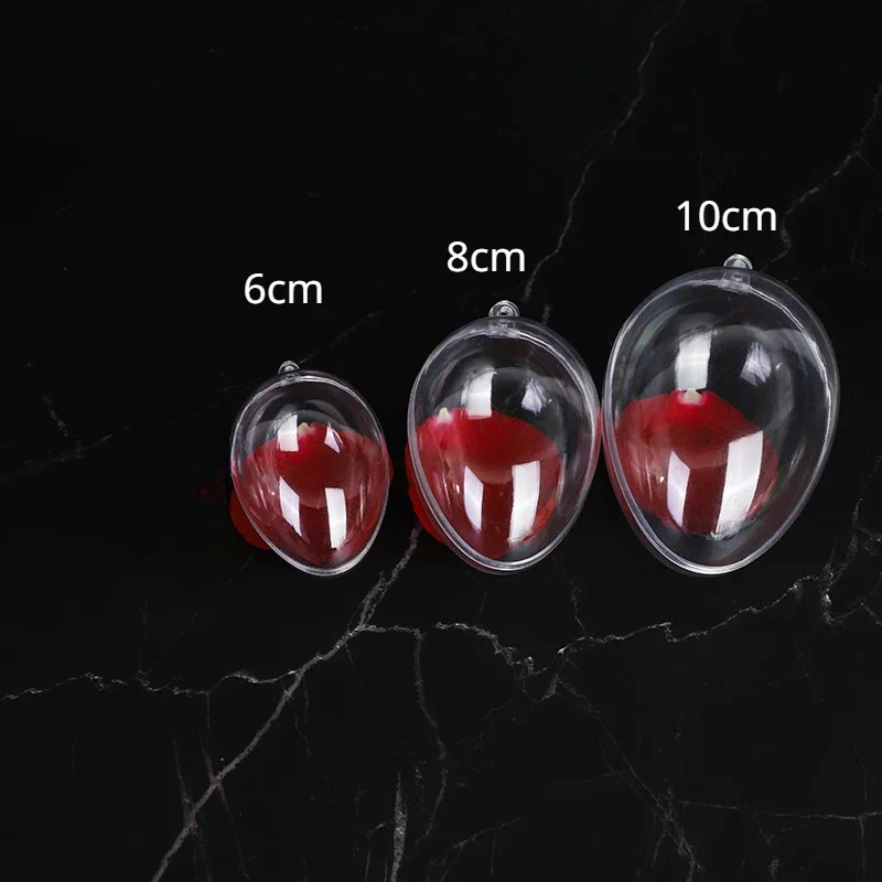 Transparent Open Plastic Christmas Ball Egg Shaped Bauble 10 Pcs For Xmas Party Kids Gift Present Box Decoration christmas decorations