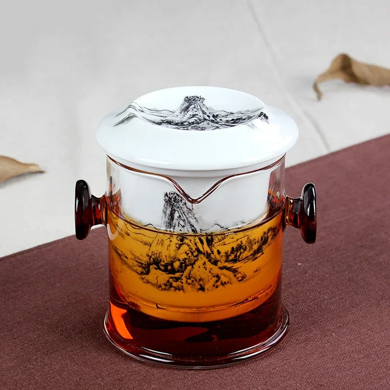 Glass Quik Cup Heat Resistance Borosilicate Porcelain Tea Sets with Filter Coffee Black Tea Pot Chinese Kung Fu Teaports Teacup