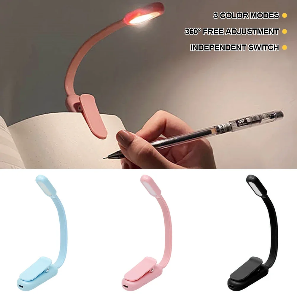 Portable Reading Lamp Mini Rechargeable Book Light LED Reading Light Flexible Easy Clip Lamp Read Night in Bed Book Lamps book light