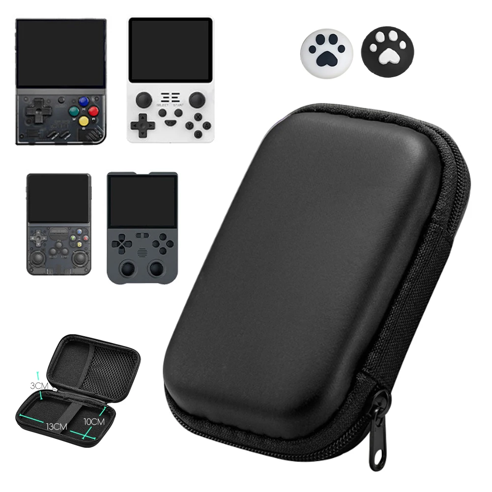EVA Hardshell Waterproof Carrying Case with Joystick Caps for Retro Handheld Game Consoles