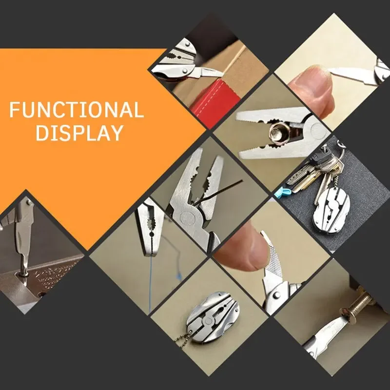 Pince Pliante Multifonction Portable En Métal Pliable Porte-clés Tournevis Tortue Pince à Dos Outil De Poche Portable