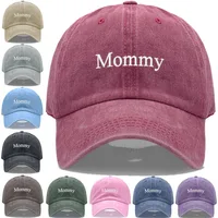 Vintage Washed Cotton Baseball Cap For Women Mommy Embroidery Mom Hat Mother's Day Birthday Gift Wholesale Dropshipping 1