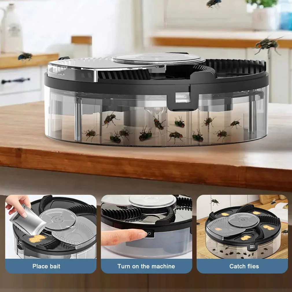 

Fly Trap Electric Rotary USB Pest Control Zapper Easy Clean Detachable Insect Traps Automatic Outdoors Fly Trap Machine