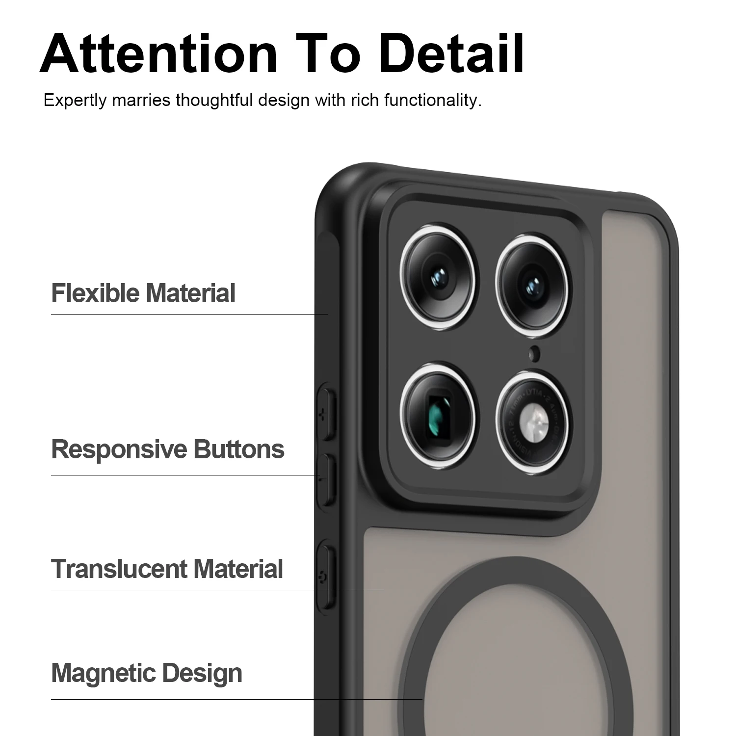 Matte Clear Shockproof Magnetic Phone Case with MagSafe Compatibility
