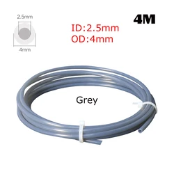 High-Precision 2.5mm ID x 4mm OD PTFE Tube for Direct Drive Extruder 3D Printers (Grey 4 meter)