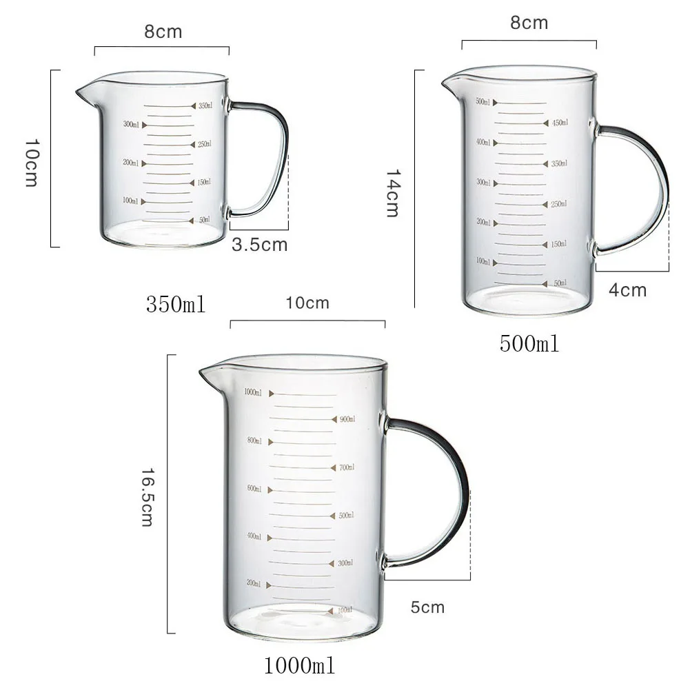 High Borosilicate Glass Measuring Cup Jug Clear Milk Cup For Baking Cooking Kitchen Accessories - 500Ml 13 High Borosilicate Glass Measuring Cup Jug Clear Milk Cup For Baking Cooking Kitchen Accessories - 500Ml