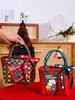 Merry Christmas Candy Storage Basket Handbag Gift  Rattan Basket Travel Picnic Beach Shopping Bag Rattan Fruit Basket 1