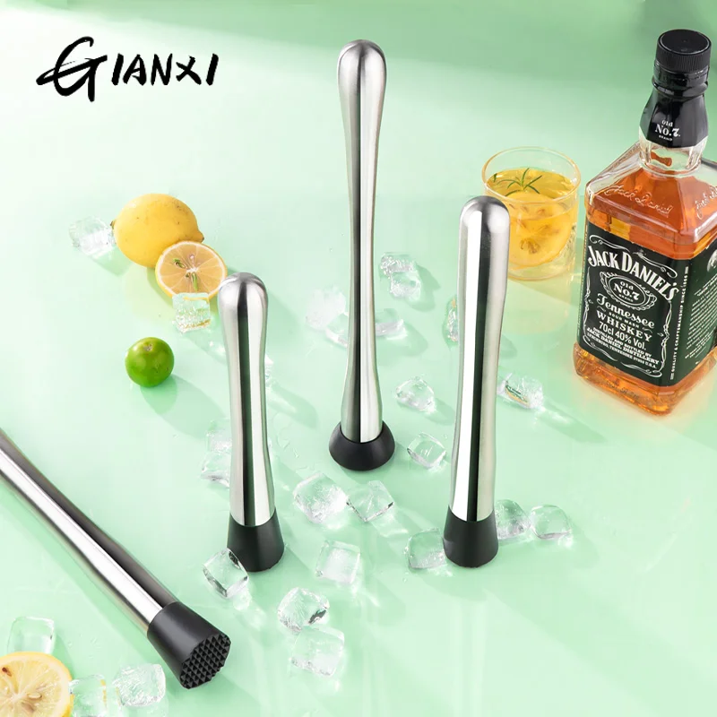 GIANXI Stainless Steel Ice Rammer Food Grade Bar Shaker Cup Ice Crusher Tool Multi-functional Household Fruit Juicing Tool