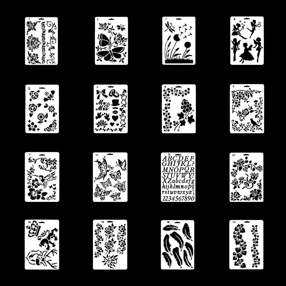 Reusable Face Paint Templates Hand Painting Hollowed DIY Body Art Paint Stencils Decorative Easily Use Tattoos Makeup Tools