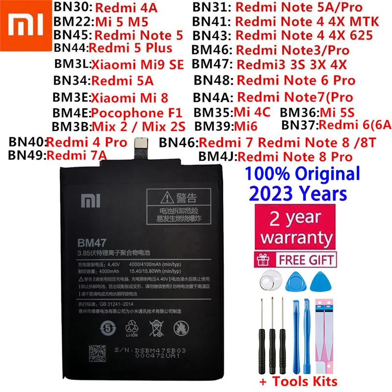 Original Battery For Xiaomi Mi Redmi Note Mix Max 2 3 3S 3X 4 4X 4A 4C original-battery-for-xiaomi-mi-redmi-note-mix-max-2-3-3s-3x-4-4x-4a-4c