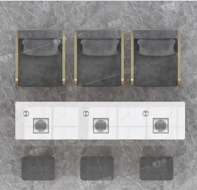 Manicure table and chair set with built-in vacuum cleaner Light luxury marble paint single double triple manicure table