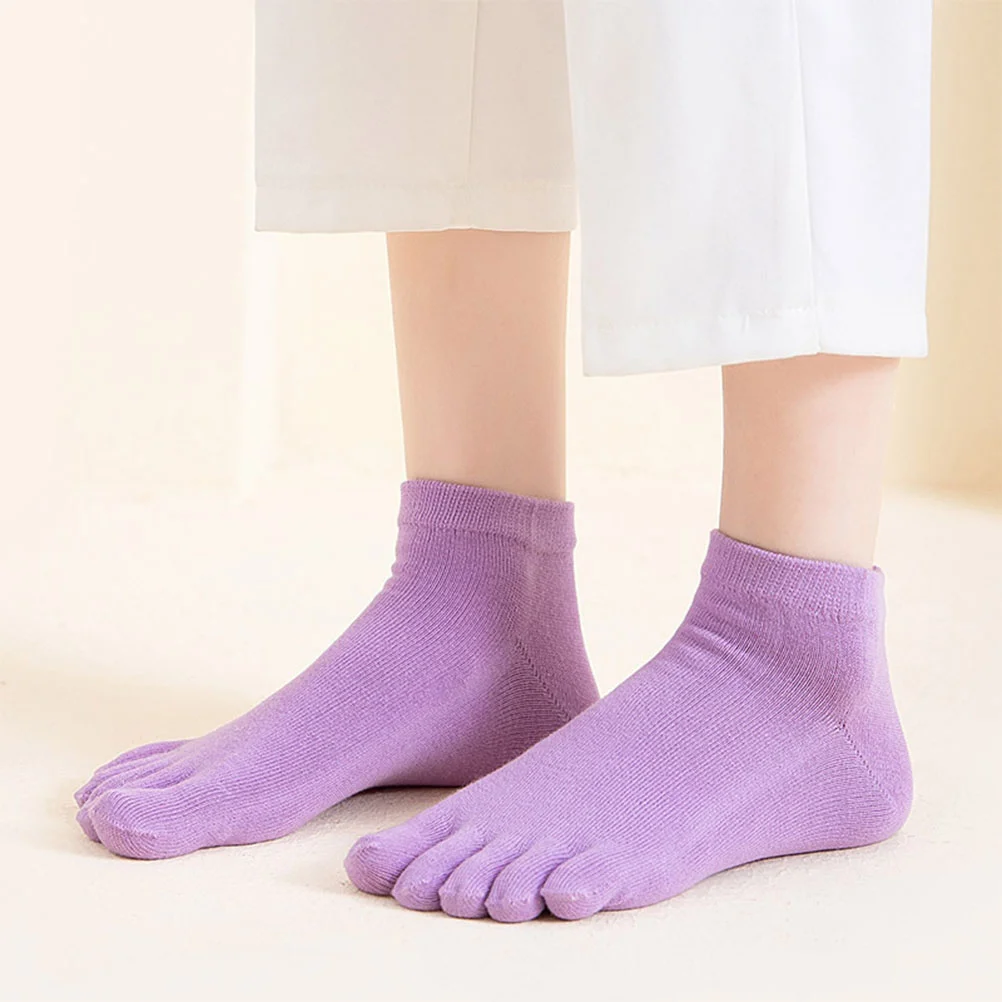 

4 Pairs Women Socks Toe For Women Women's Summer Sweat-absorbent Isolation Cotton Tabi Low-cut Soft for Invisible Washable