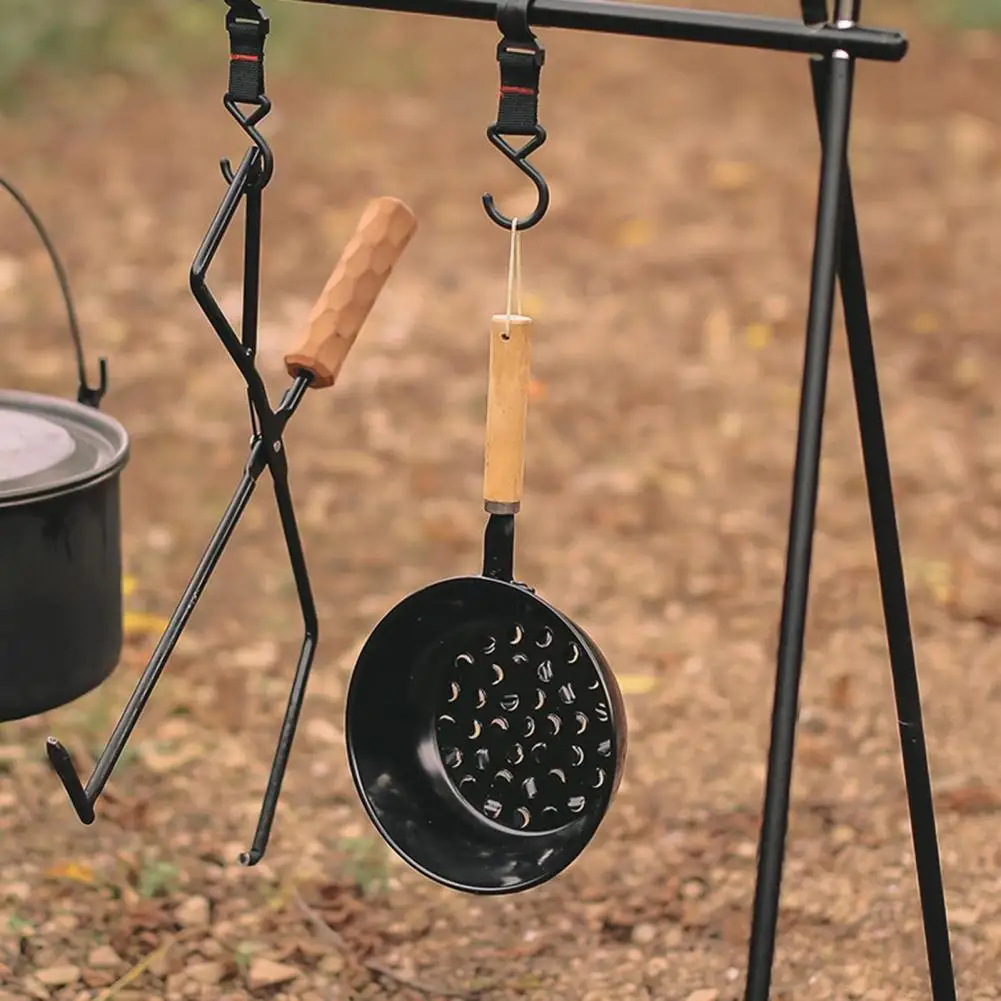 Outdoor Charcoal Stove  Sturdy Hollow Bottom Comfortable Grip  Bbq Charcoal Starter Pot Brazier Camping Supplies