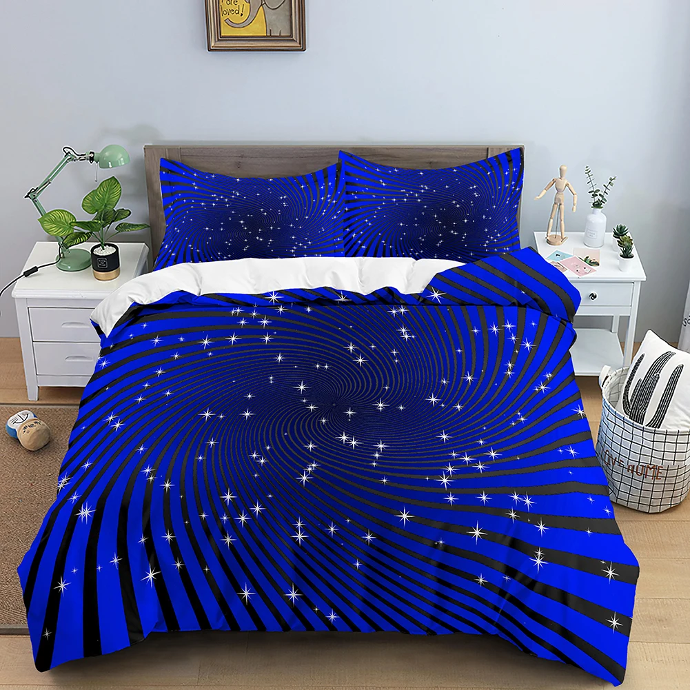 3D Geometric Patterns Printed Softly Bedding Set Stereoscopic Dense Hole Warmly Queen King Size Duvet Cover with 2 Pillow Case 