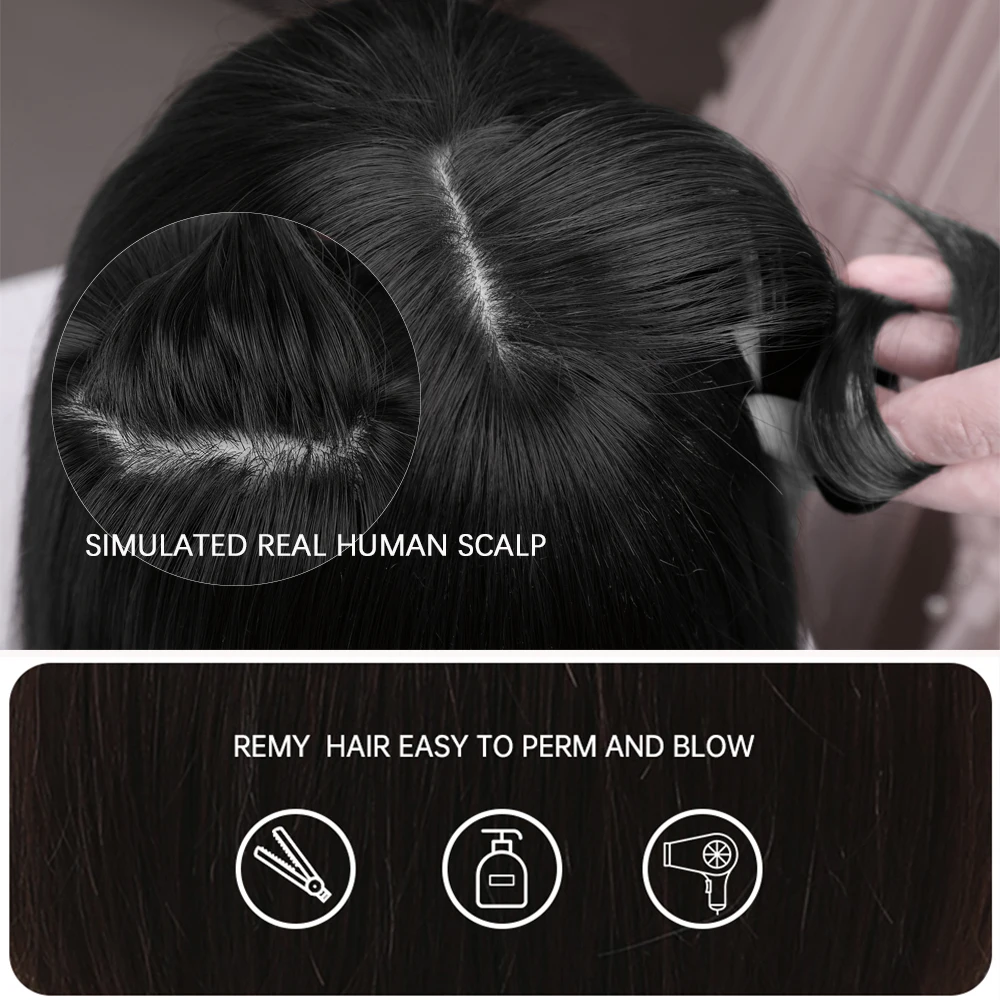 HAIRCUBE Straight Bob Human Hair Wig with Bang Shoulder Length Remy Hair Wigs for Women Full Machine Made Heat Resistant Wigs