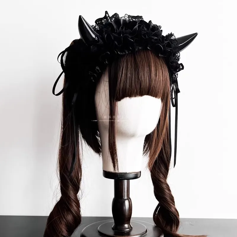 

Original Handmade Lolita multi-color headwear Halloween Devil's Horn Gothic Hairband Cosplay Headbands