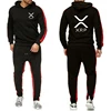 2025 Cryptocurrency Ripple XRP Men Print Spring Autumn Solid Color Two-piece Sets Hoodie + Pants Sports Leisure Comfortabe Suit 1