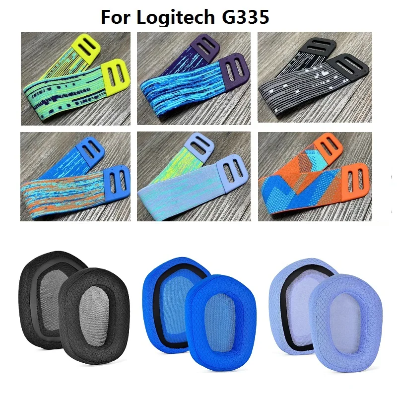 Original Ear Pads For Logitech G335 headphones replacement earmuff ear cushion headband tape suitable for G733 headset