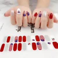 Baking Free 24Tips/Sheet  Nail Accessories America Japan Flag Nail Stickers Full Cover Nail Patch Wraps Manicure Decoration 1