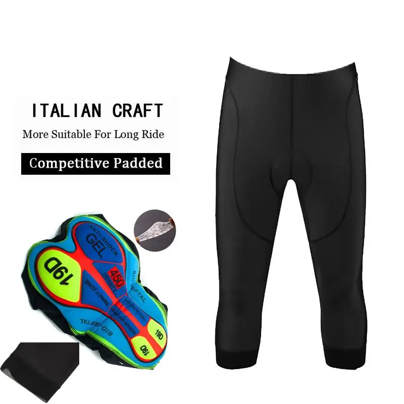 Cycling Bib Shorts Summer Breathable MTB 3/4 Bike Shorts Men 7 Points Quick Dry
