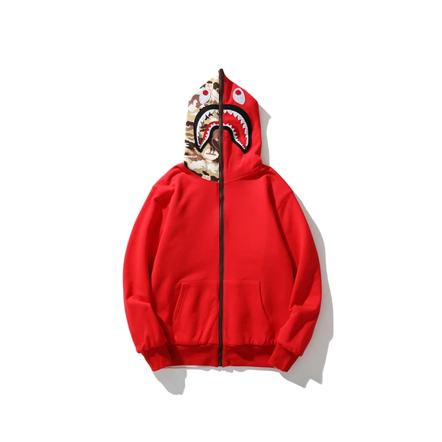 Designer Co Branded Shark Hoodie Men And Women Harajuku Zipper Sweatshirts  Unisex Jacket Japanese Shark Camo Hoodies - Hoodies u0026 Sweatshirts -  AliExpress