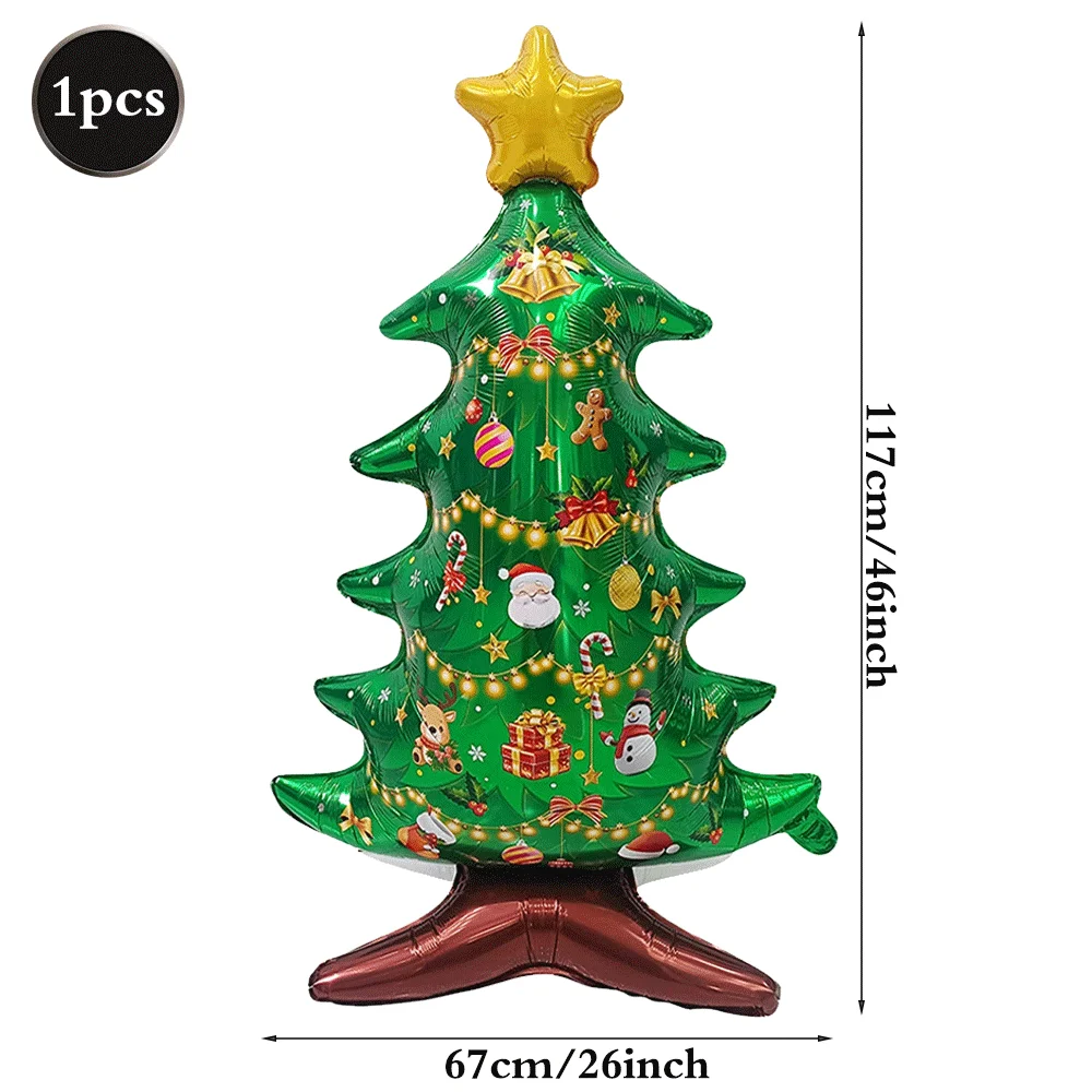 2025 Neuer stehender Weihnachtsmann-Folienballon, extra großer Weihnachtsbaum, Schneemann, Geschenk, Auto, Ballon, Navidad-Thema, Urlaub, Party-Dekoration – Detail 7
