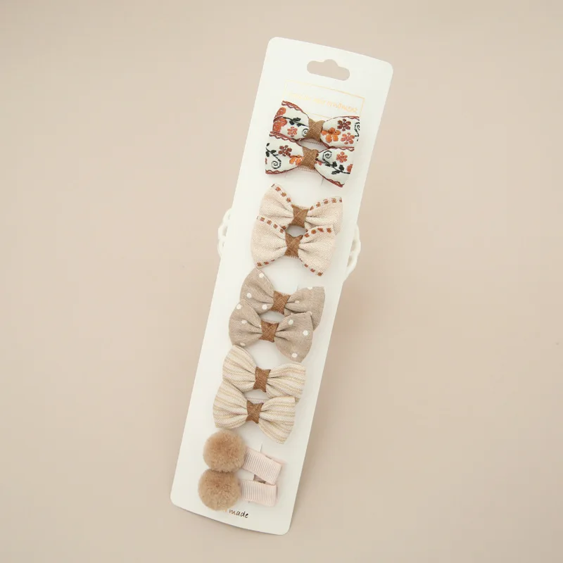 10Pcs New Girls Cute Dot Plaid Hairpins For Children Sweet Bow Floral Hair Clips Barrettes Fashion Kids Baby Hair Accessories