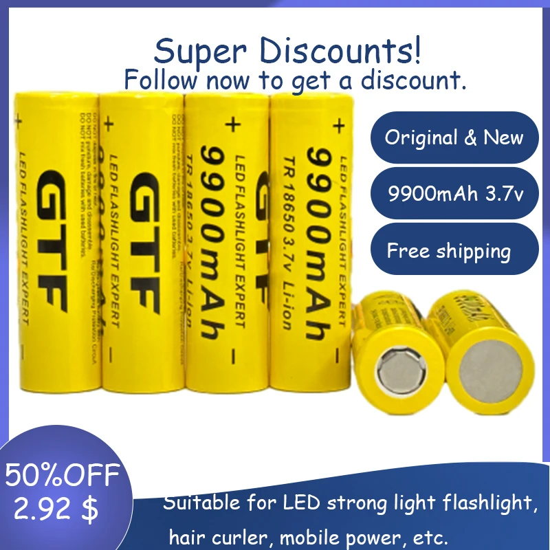 

Free Shipping 18650 batteries 99000mAh 18650 Battery Lithium Ion 4.2v Rechargeable Power Battery for electric screw driver