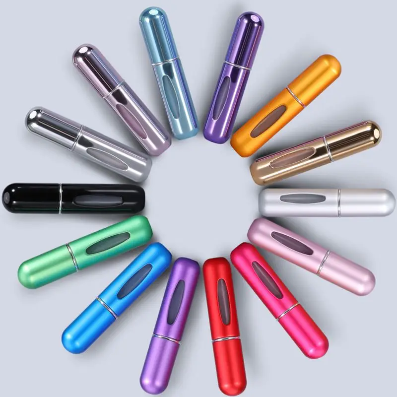 5/10/20/30/50pcs 5ml Portable Refillable Perfume Bottle Liquid Empty Container Mini Aluminum Spray Alcochol Atomizer for Travel