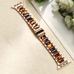 Elegant Resin Metal Watch Band - Premium Quality Accessory - 42 44 45 46 49MM (Amber)