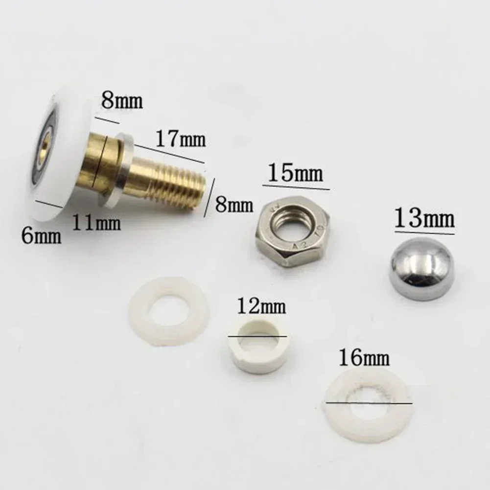 4PCS 20/23/25/27/28mm Diameter Shower Glass Sliding Door Hanging Wheel Roller Bathroom Sliding Cabinet Eccentric Pulleys