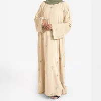 Ramadan moyen-orient luxe mode Robe à capuche Abaya fleur imprimé poignets brodé ample grande taille Robe 2
