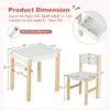 Kids Table and Chair Set, Toddler Study Desk w/Paper Roll, Drawer, 2 Marker Pens, Wooden Activity Table Set for Playroom 4