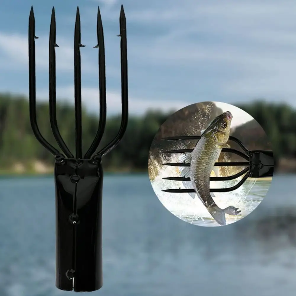 Stainless Steel Fishing Spear Harpoon Fork 2023 Sharp Fish Tackle Fshing fork 3/4/5 Prong Black Fishing Hook Durability