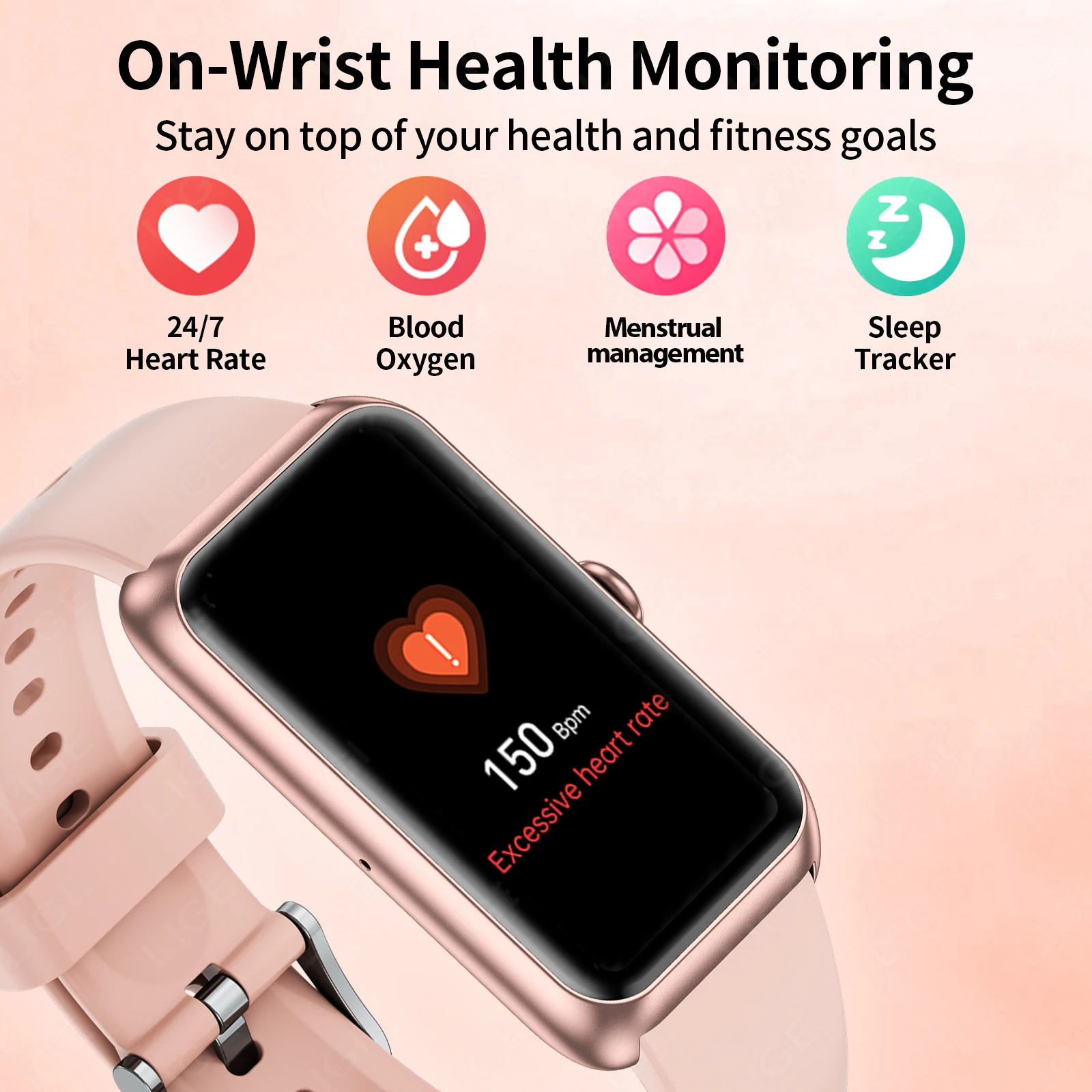 LIGE New Fashion Smart Watch Ladies Call Reminder Blood Oxygen DIY Custom Dial Sports Bracelet Waterproof Men Smartwatch Women