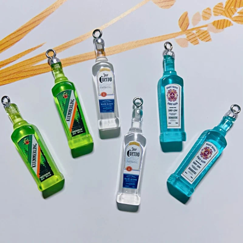 

10pcs Color Alcohol Bottle Wine Glass Charms Jewelry Making Supplies Hair Accessories Earrings Pendientes Phone DIY Ornaments