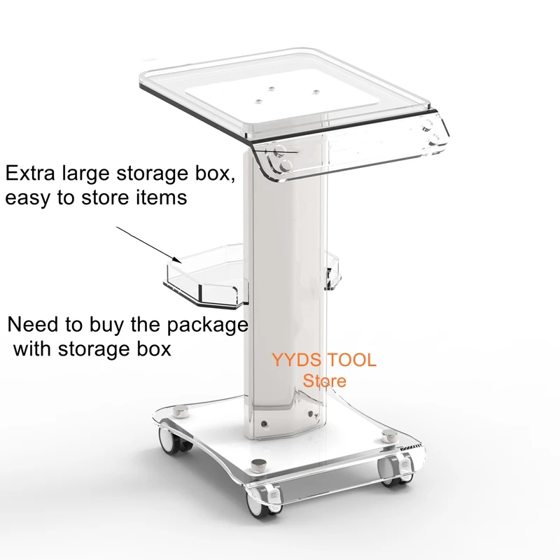

Beauty equipment trolley beauty salon special acrylic small bubble trolley stand dolly base
