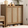 Shoe Storage Cabinet, 30 Pairs Rattan Shoe Cabinet Storage for Entryway, 6-Tier 41" Tall Shoe Cabinet Storage, 3