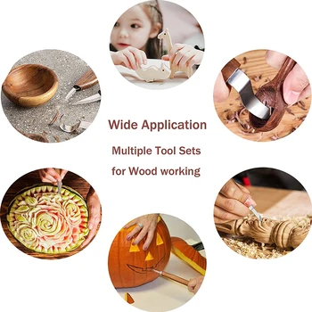 1/3/5/7/10/12pcs Wood Carving Tools Chisel Woodworking Cutter Hand Tool Set Wood Carving Knife DIY Peeling Woodcarving 6