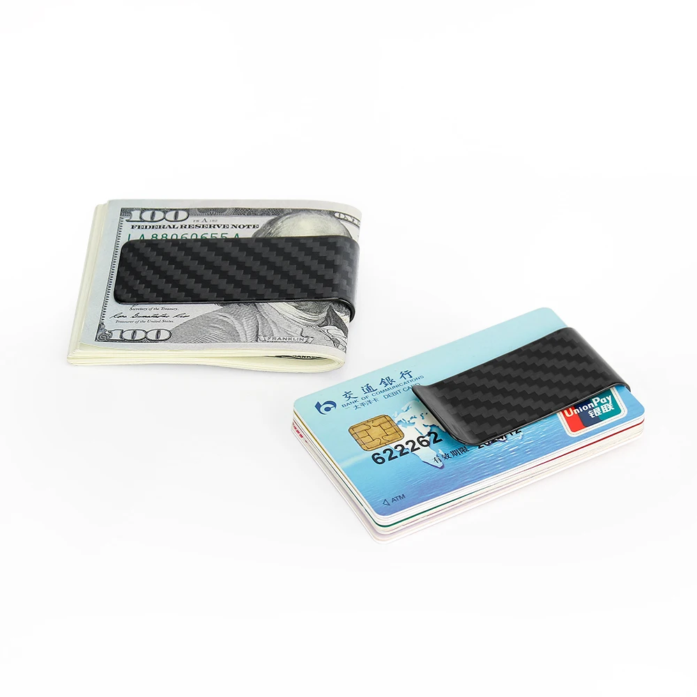 Lightweight Slim Carbon Fiber Money Clip 28mm Mini Card Clips Holder for Men