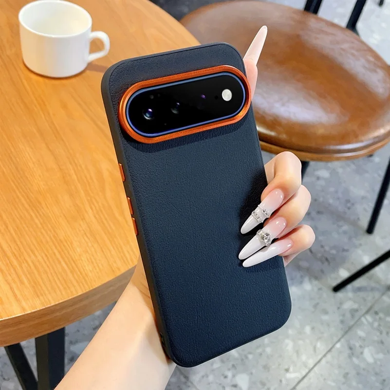 Orange Leather Camera Protective Case - Slim Back Cover
