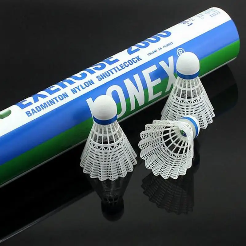 Nylon badminton shuttlecock, 12 PCs/barrel, wear-resistant, for fitness training, white, yellow, pink, optional, free delivery