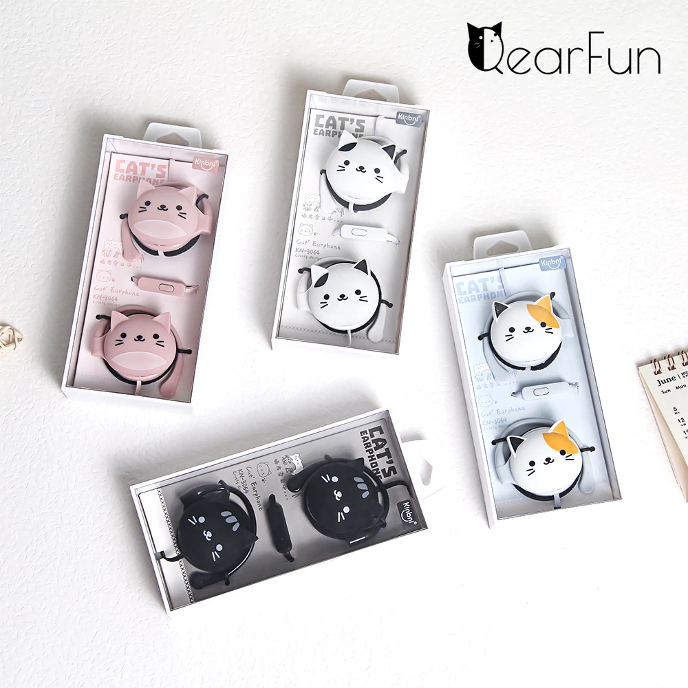 

Cute Girls Cat headphones wired Earphones with colorful model & box, For Children school Kids MP3 MP4 Player, Dropshipping